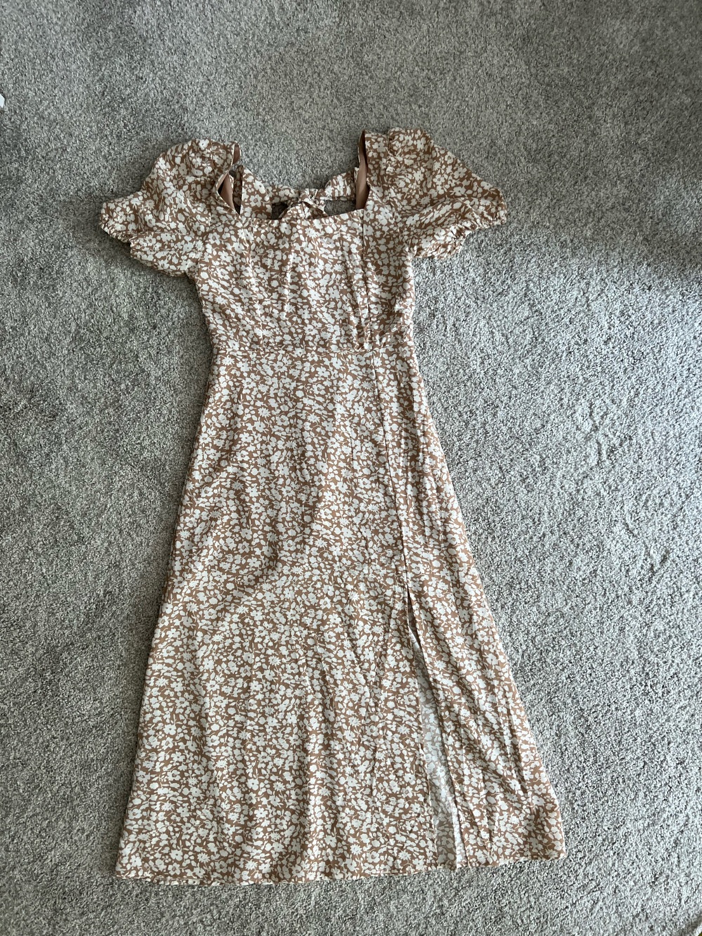 Altar'd State Beige and White Floral Maxi Dress